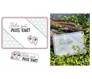 Stickdatei ITH - Füße gut, alles gut - Tasche & MugRug & Anhänger